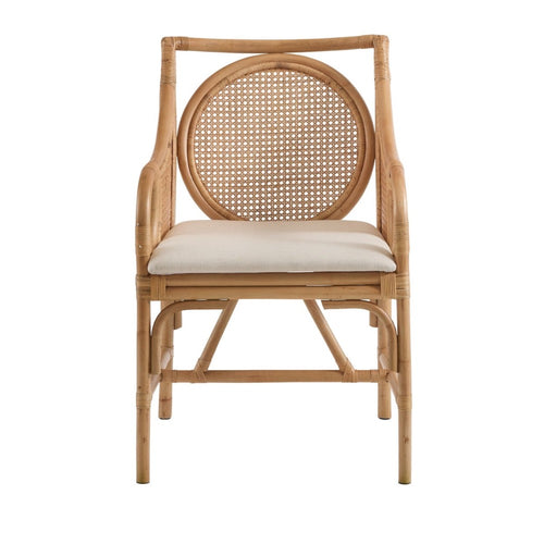 natural rattan cane back sides arm chair
