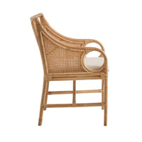 natural rattan cane back sides arm chair