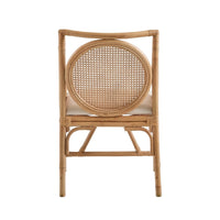 natural rattan cane back sides arm chair