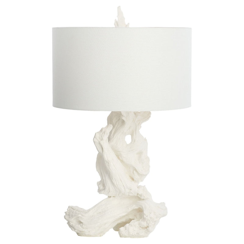 table lamp driftwood white plaster coastal linen shade