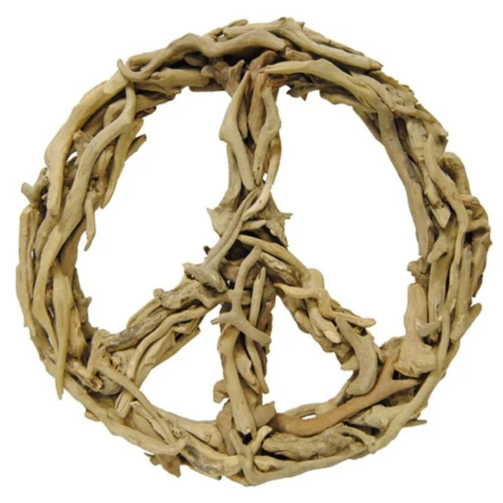Unique wood peace sign decor - 2