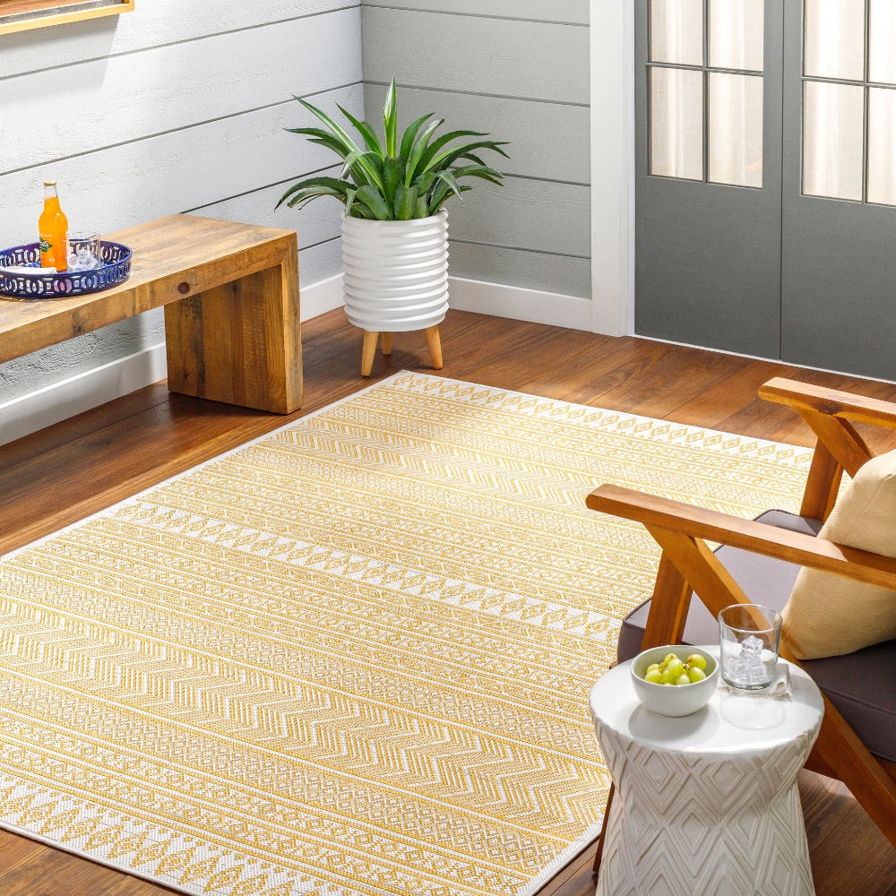 area rug patterned yellow 