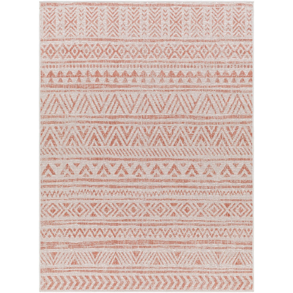 outdoor area rug woven patterned coral 