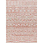 outdoor area rug woven patterned coral 