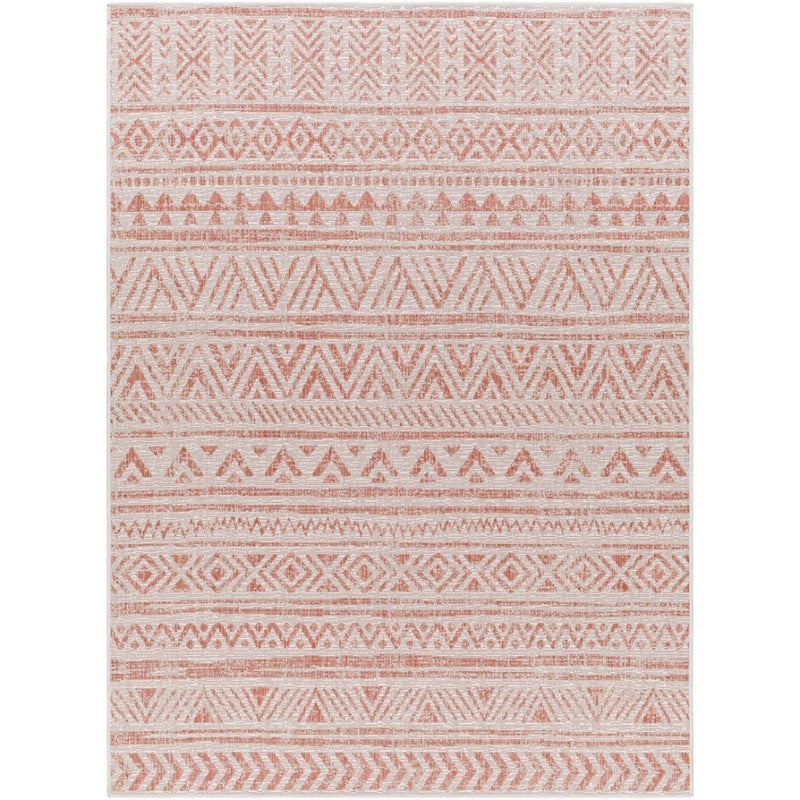 outdoor area rug woven patterned coral 