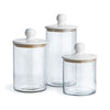 glass white canister set lid knob handle modern