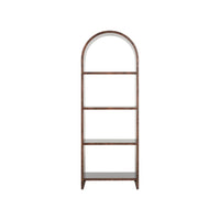 etagere dark burl finish 4 shelves rounded top
