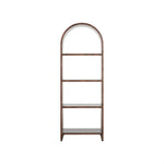 etagere dark burl finish 4 shelves rounded top