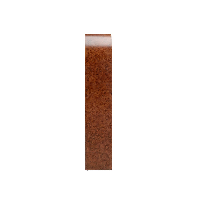 etagere dark burl finish 4 shelves rounded top