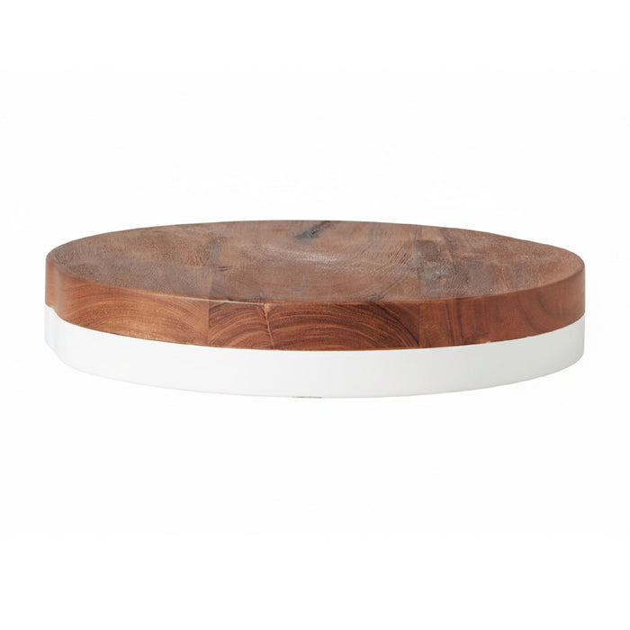 round wood and white serving board