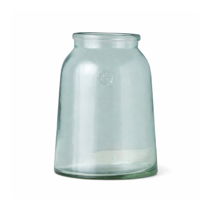 Clear glass jar on a white background