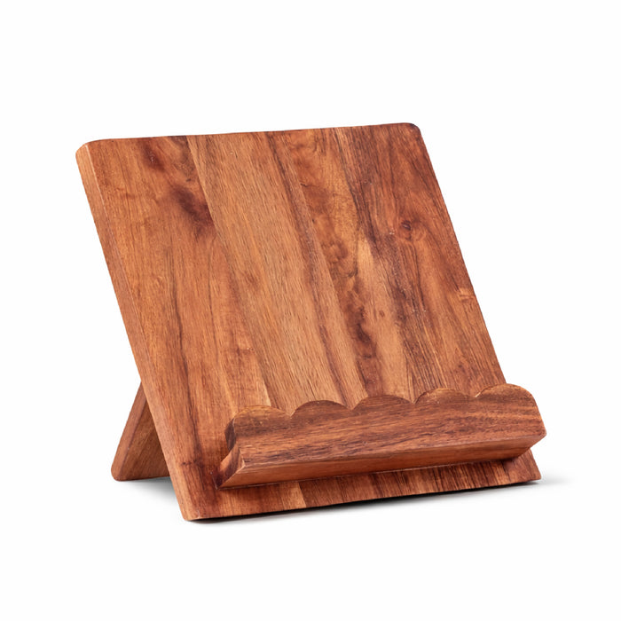 Wooden book stand stand on a white background