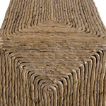 accent table square natural woven banana plant coastal