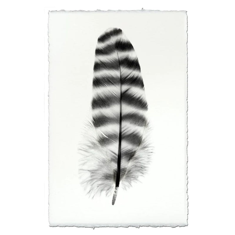 black white feather stripes handmade paper
