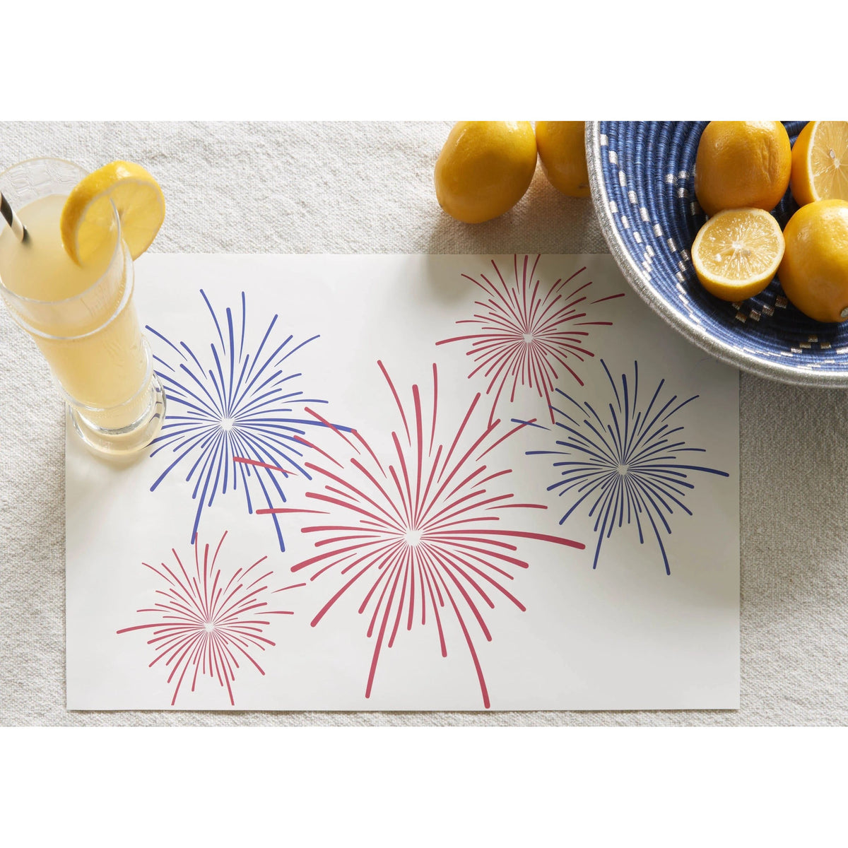 Fourth of July Fireworks Paper Placemat Pad