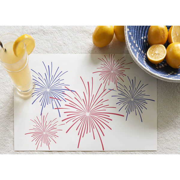Fourth of July Fireworks Paper Placemat Pad
