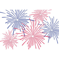 red blue white fireworks paper placemat pad