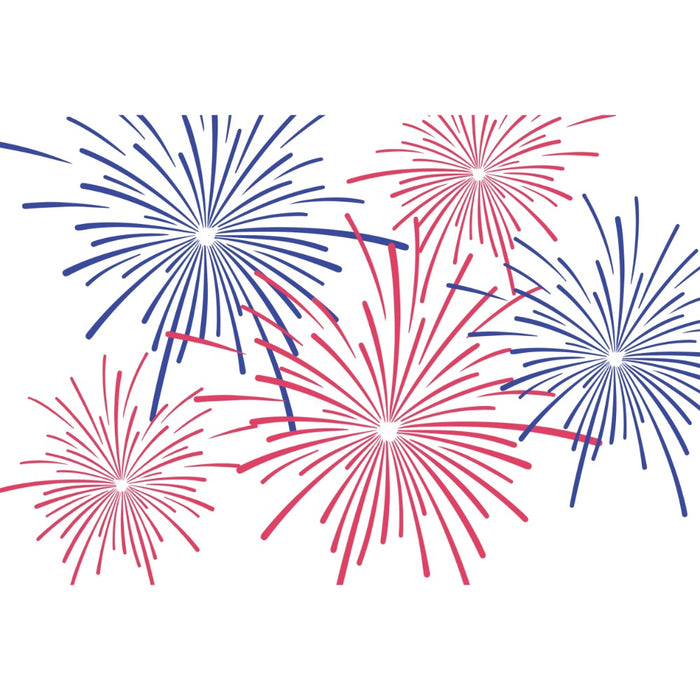 red blue white fireworks paper placemat pad