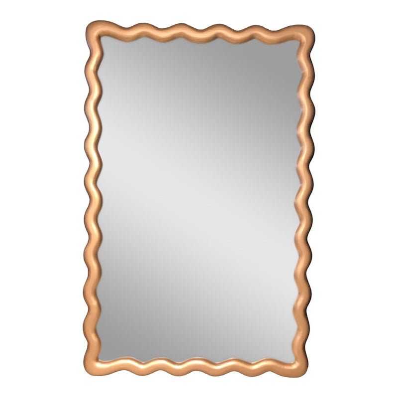 Unique wall mirror with gold trim