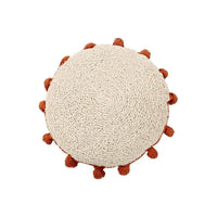 Circle Terracotta Tassel Cushion by Lorena Canals, a washable round textured neutral throw pillow.