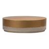 oval coffee table natural concrete gold metallic outdoor