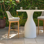 stone gray outdoor bar dining table