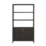 smoke peeled rattan bookcase three shelves storage
