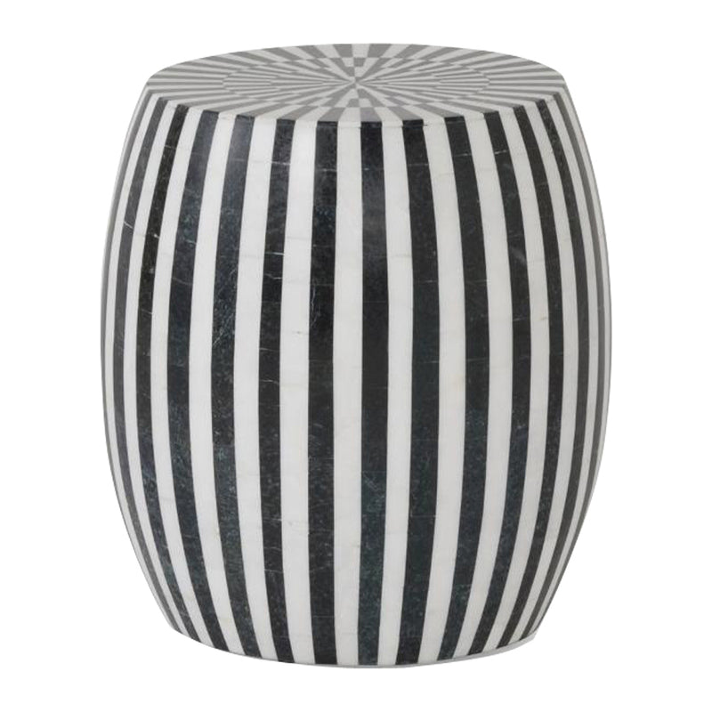 black white marble stone Side Table stool garden seat