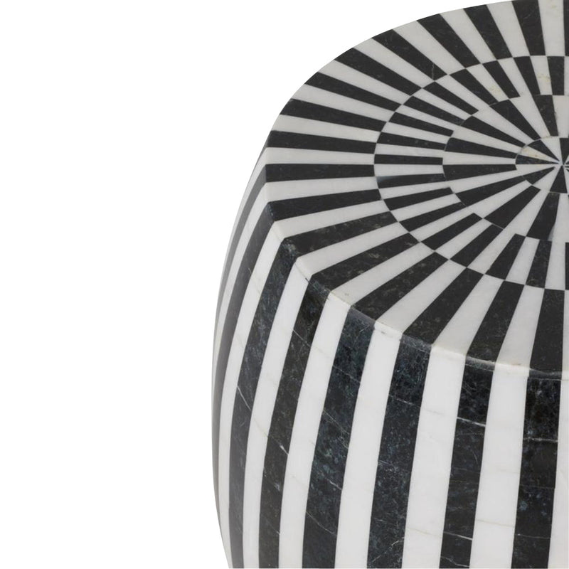 black white marble stone Side Table stool garden seat
