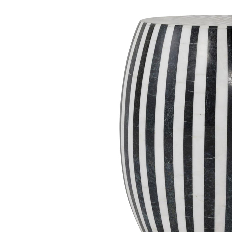 black white marble stone Side Table stool garden seat