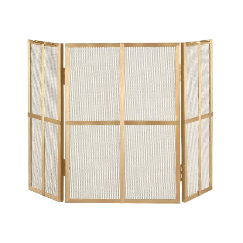 antique brass fireplace screen cast iron chic design