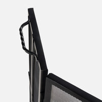 black flat iron fireplace screen three panel
