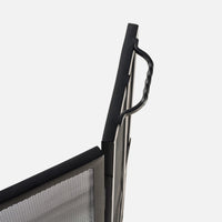 black flat iron fireplace screen three panel