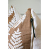 ginger brown lumbar pillow white ferns