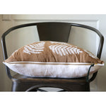 ginger brown lumbar pillow white ferns