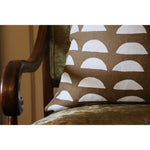cinnamon brown square pillow white half moons