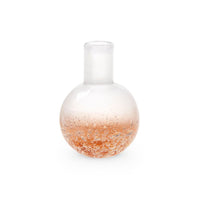 peach clear hand-blown glass round bulb vase