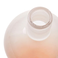 peach clear hand-blown glass round bulb vase