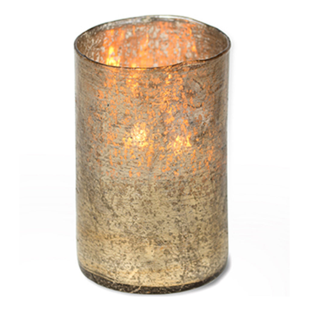 gold matte hurricane candle cylinder