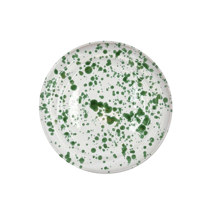green speckled salad plate ceramic