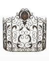Burnished Gold Monogrammed or Fleur de Lis Accent Fireplace Screen