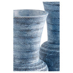 blue cord vase rope embossed glazed