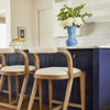 blue cord vase rope embossed glazed