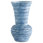 blue cord vase rope embossed glazed