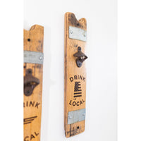 bottle opener wood etched rustic