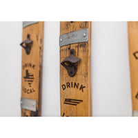 bottle opener wood etched rustic