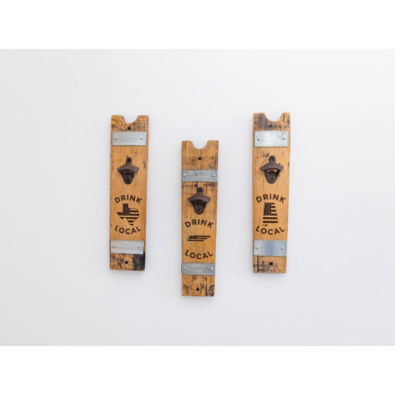 bottle opener wood etched rustic