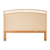 king headboard natural woven rattan peel arched  