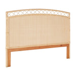 king headboard natural woven rattan peel arched  