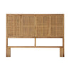 headboard natural wood frame rattan cane panels